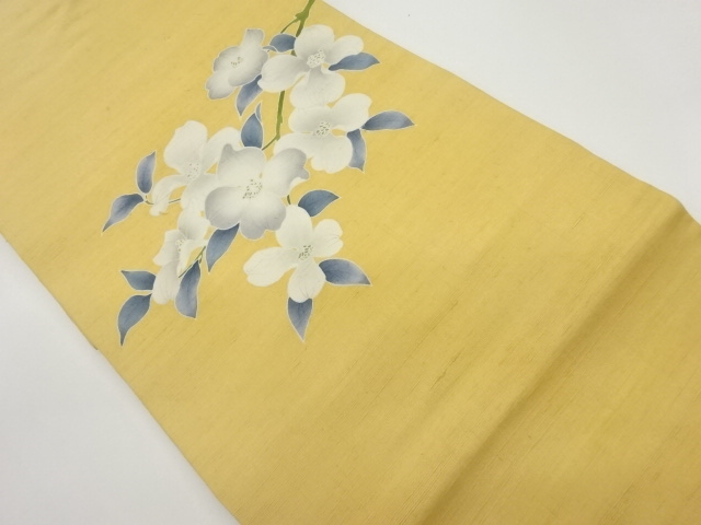 JAPANESE NAGOYA OBI / TSUMUGI / FLOWERS